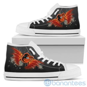 Wings Pattern And Logo Of Baltimore Orioles High Top Shoes Product Photo