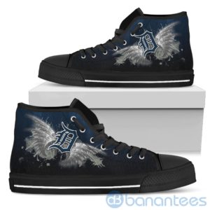Wings Pattern And Logo Of Detroit Tigers High Top Shoes Product Photo