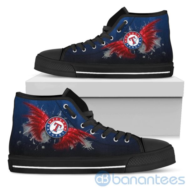 Wings Pattern And Logo Of Texas Rangers High Top Shoes Product Photo