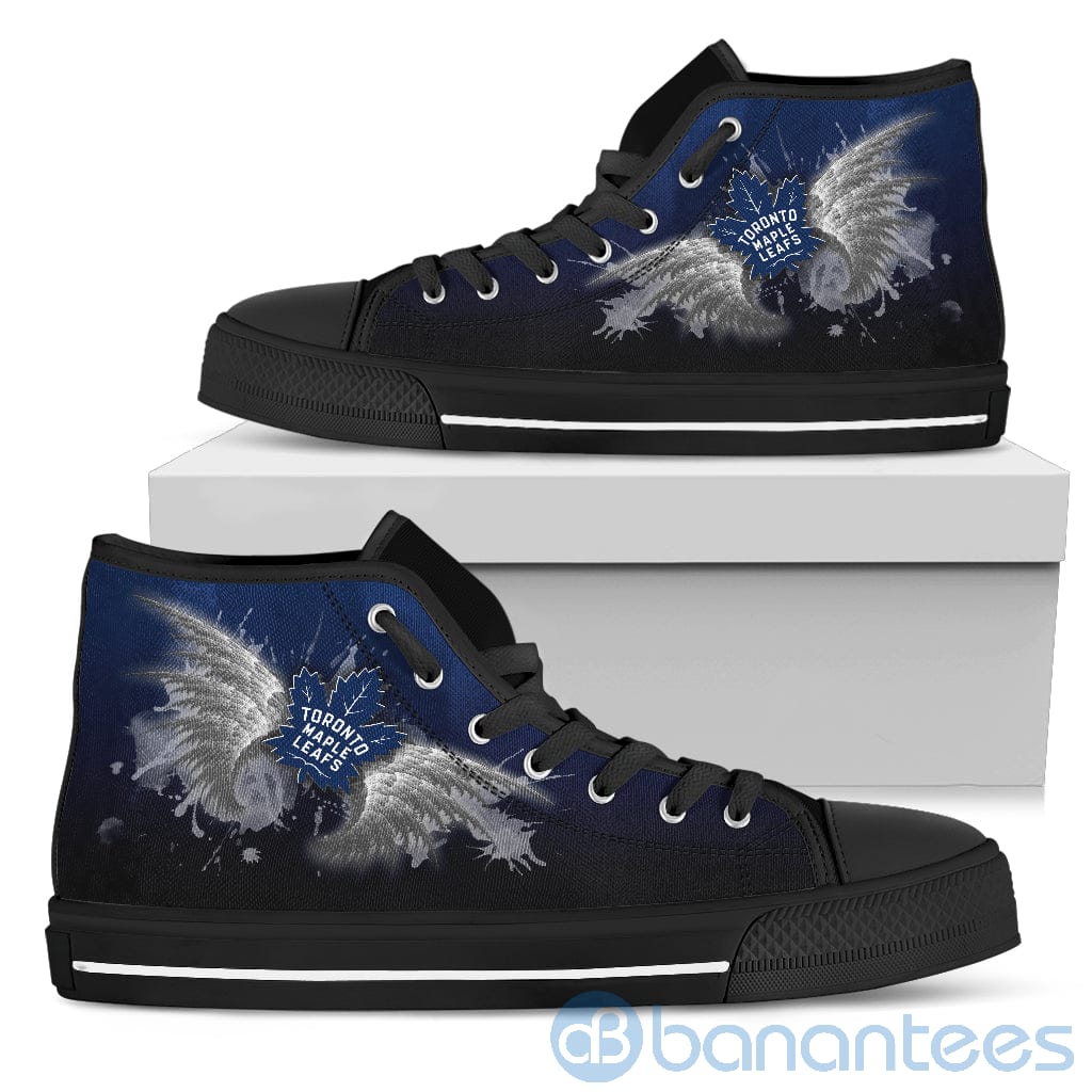 Wings Pattern And Logo Of Toronto Maple Leafs High Top Shoes
