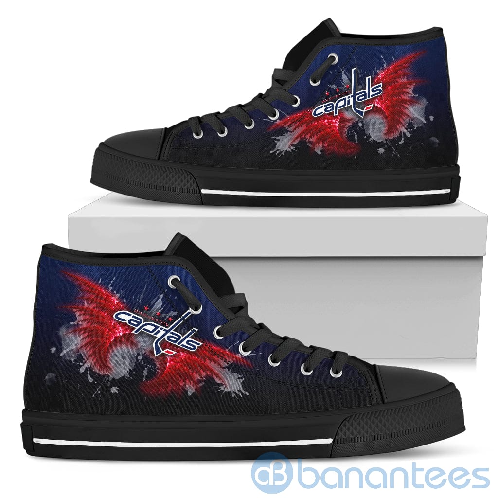 Wings Pattern And Logo Of Washington Capitals High Top Shoes
