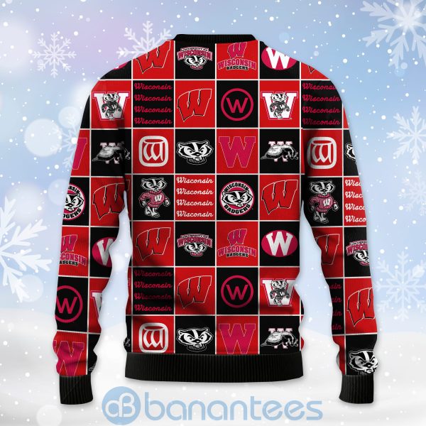 Wisconsin Badgers Football Team Logo Ugly Christmas 3D Sweater Product Photo