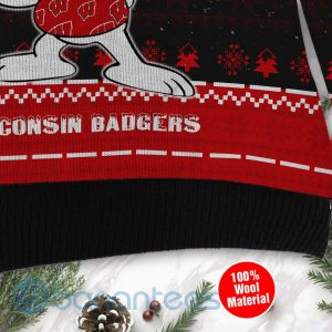 Wisconsin Badgers Snoopy Dabbing Ugly Christmas 3D Sweater Product Photo