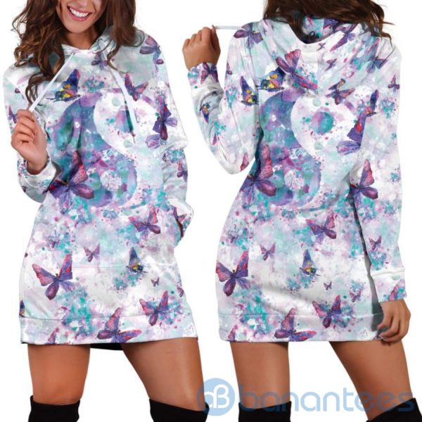 Yin Yang Butterfly Hoodie Dress For Women Product Photo