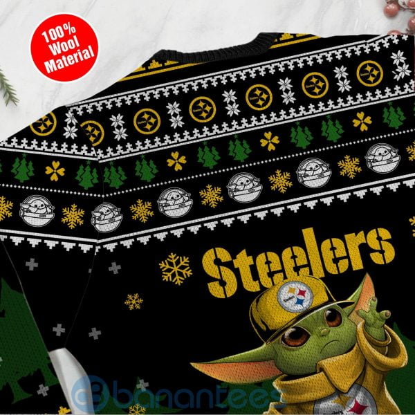 Yoda Baby Love Pittsburgh Steelers Ugly Christmas 3D Sweater Product Photo