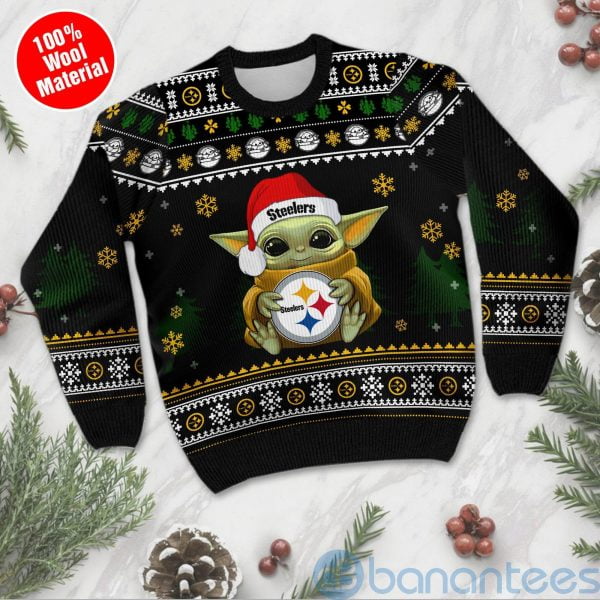 Yoda Baby Love Pittsburgh Steelers Ugly Christmas 3D Sweater Product Photo