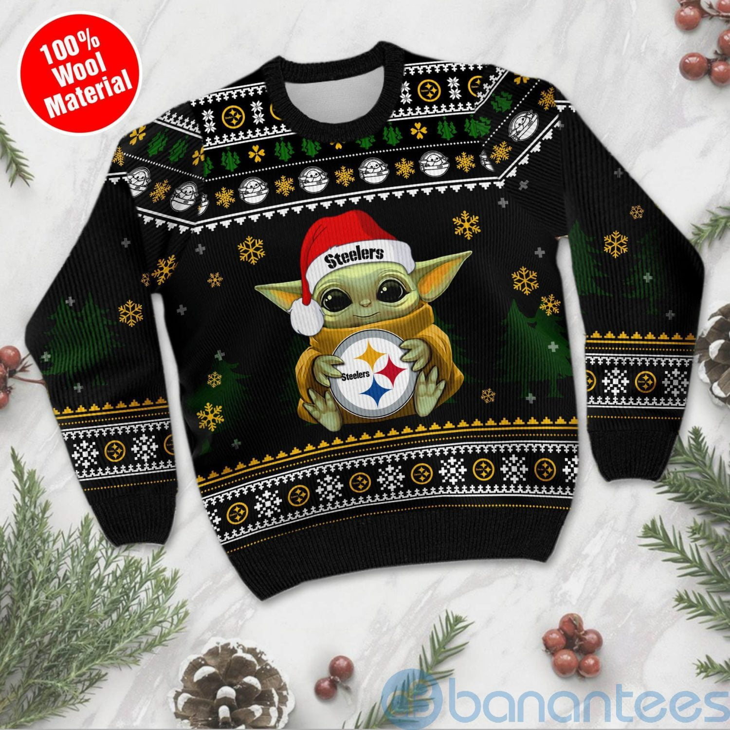 Baby Yoda Love Pittsburgh Steelers Sweater | The Best Christmas Gift