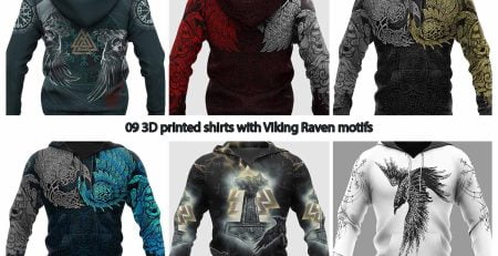 09 3D printed shirts with Viking Raven motifs