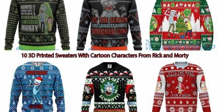 10 3D Printed Sweaters With Cartoon Characters From Rick and Morty