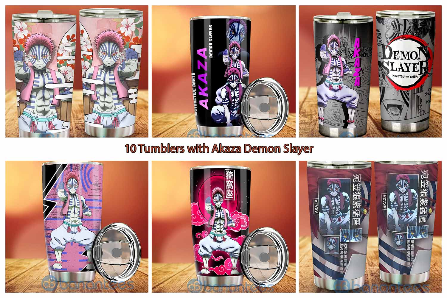10 Tumblers with Akaza Demon Slayer