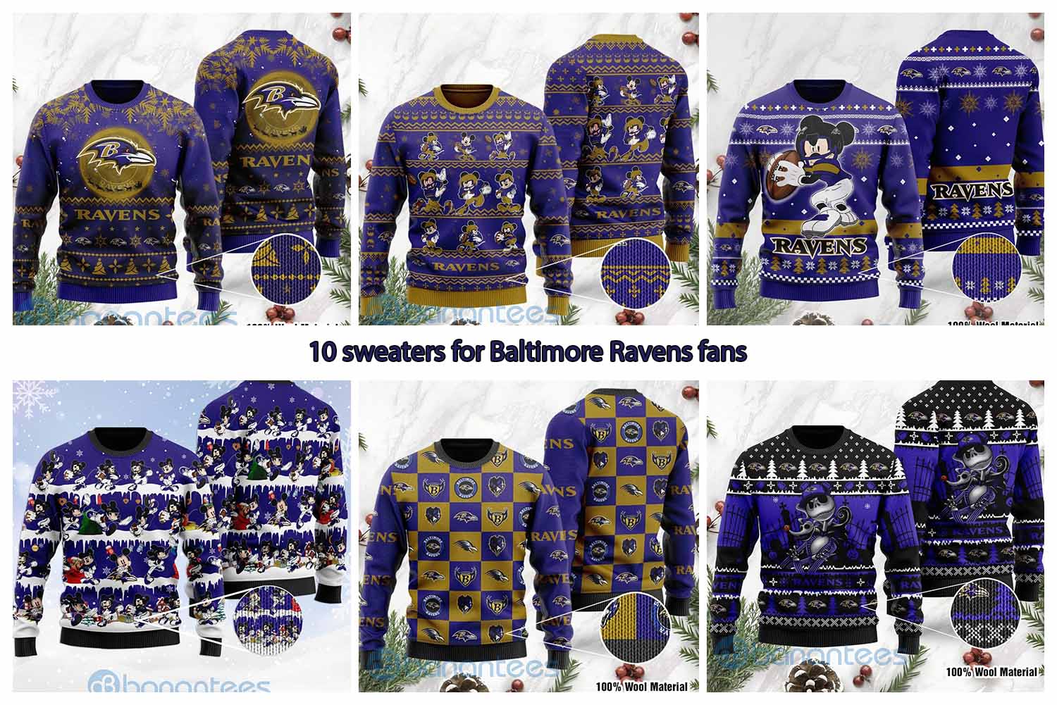 10 sweaters for Baltimore Ravens fans