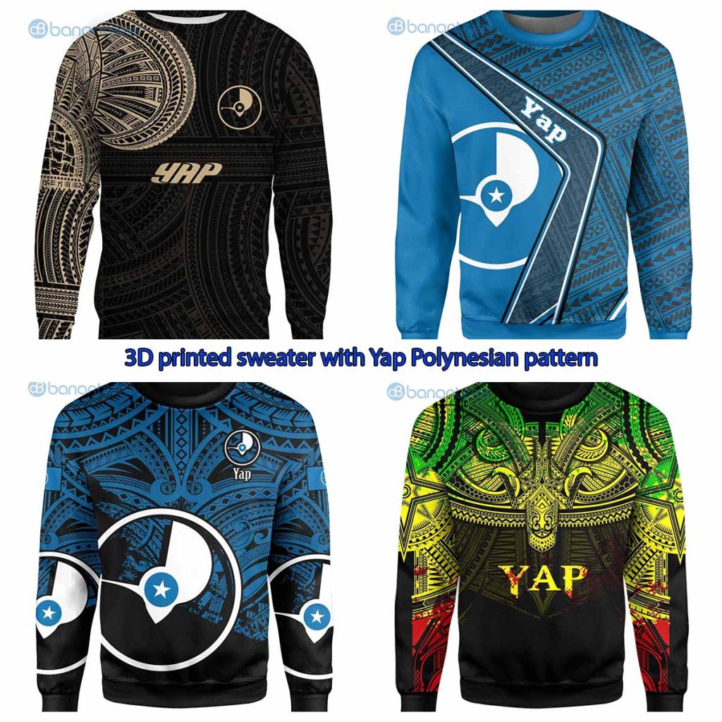 3D printed sweater with Yap Polynesian pattern