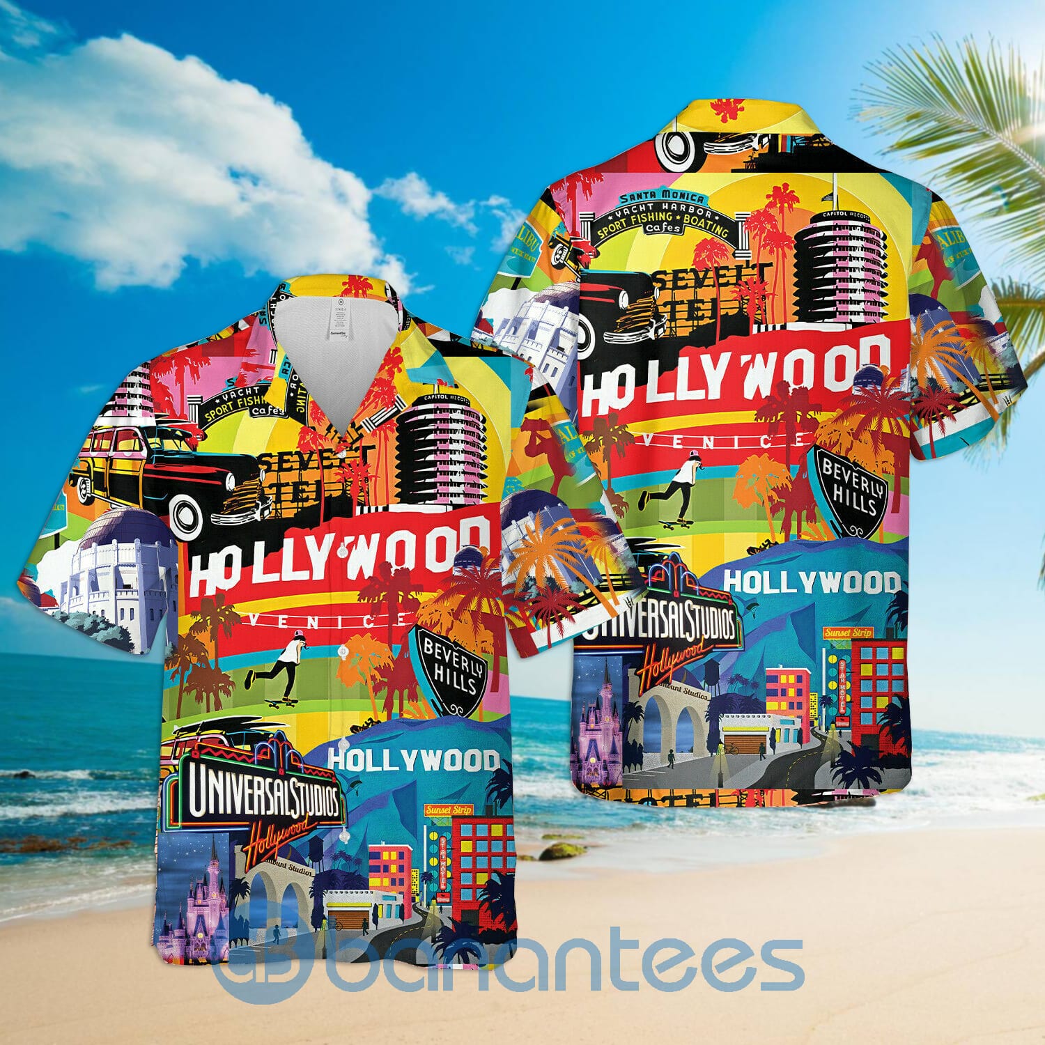 3D Hollywood Los Angeles City Unisex Hawaiian Shirt