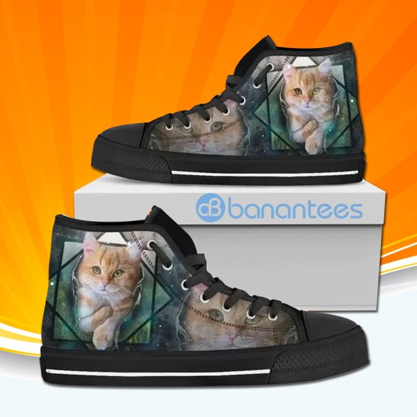 3D Pet Cat High Top Canvas Shoes Sneakers For Men And Women Product Photo