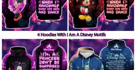 4 Hoodies With I Am A Disney Motifs