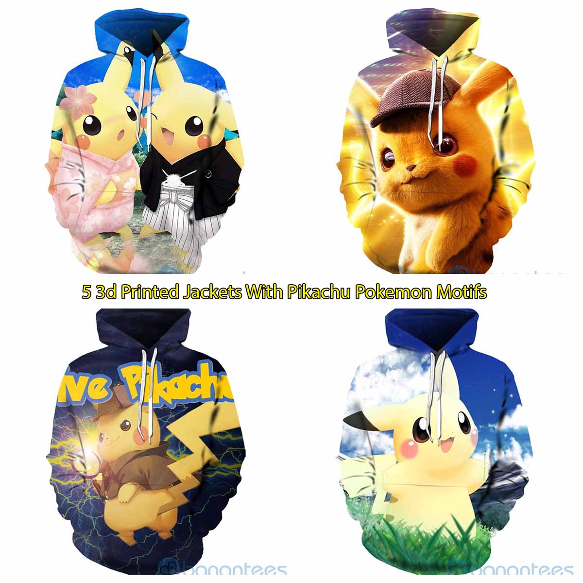 5 3d Printed Jackets With Pikachu Pokemon Motifs