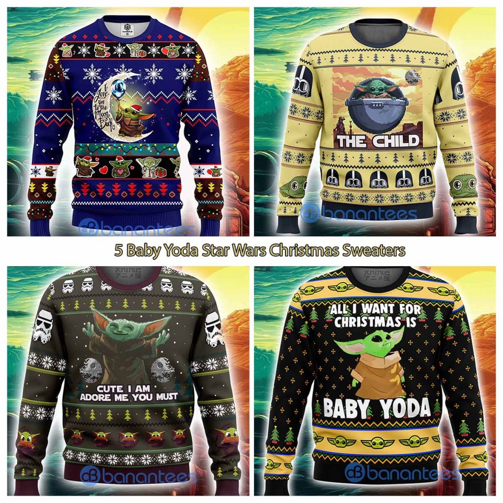 5 Baby Yoda Star Wars Christmas Sweaters