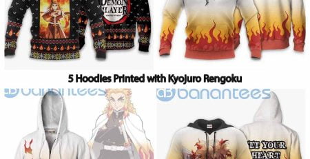 5 Hoodies Printed with Kyojuro Rengoku