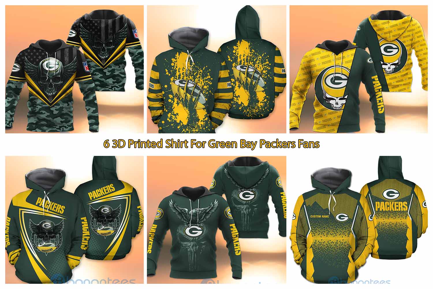 6 3D Printed Shirt For Green Bay Packers Fans