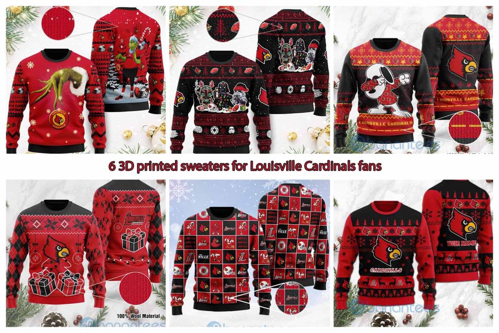 6 3D printed sweaters for Louisville Cardinals fans