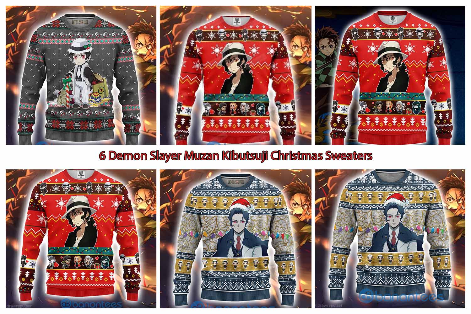 6 Demon Slayer Muzan Kibutsuji Christmas Sweaters