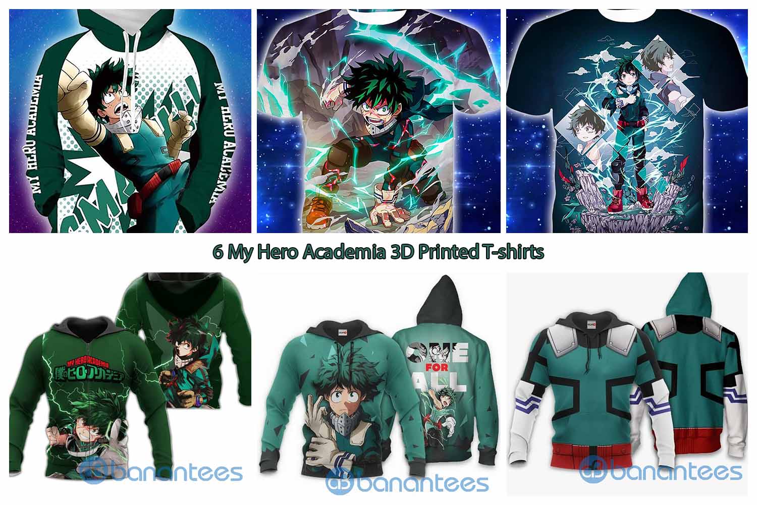 6 My Hero Academia 3D Printed T shirts