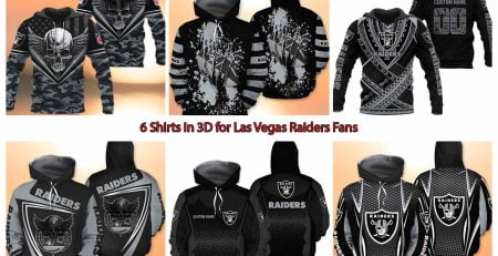 6 Shirts in 3D for Las Vegas Raiders Fans