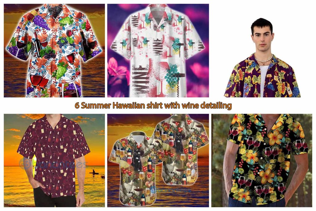 6 Summer Hawaiian shirt with wine detailing