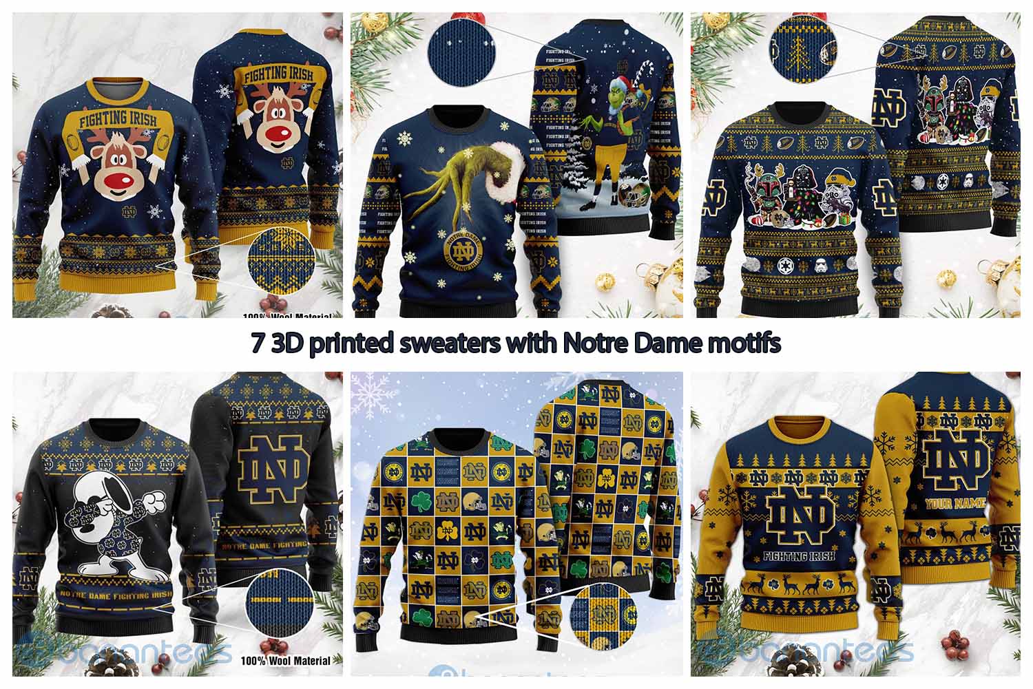 7 3D printed sweaters with Notre Dame motifs