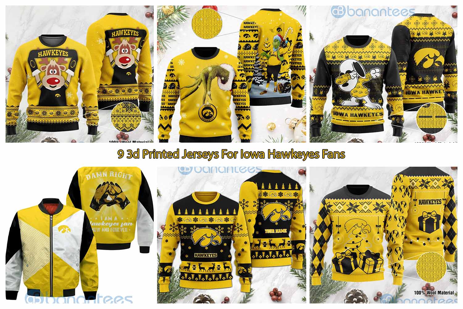 9 3d Printed Jerseys For Iowa Hawkeyes Fans