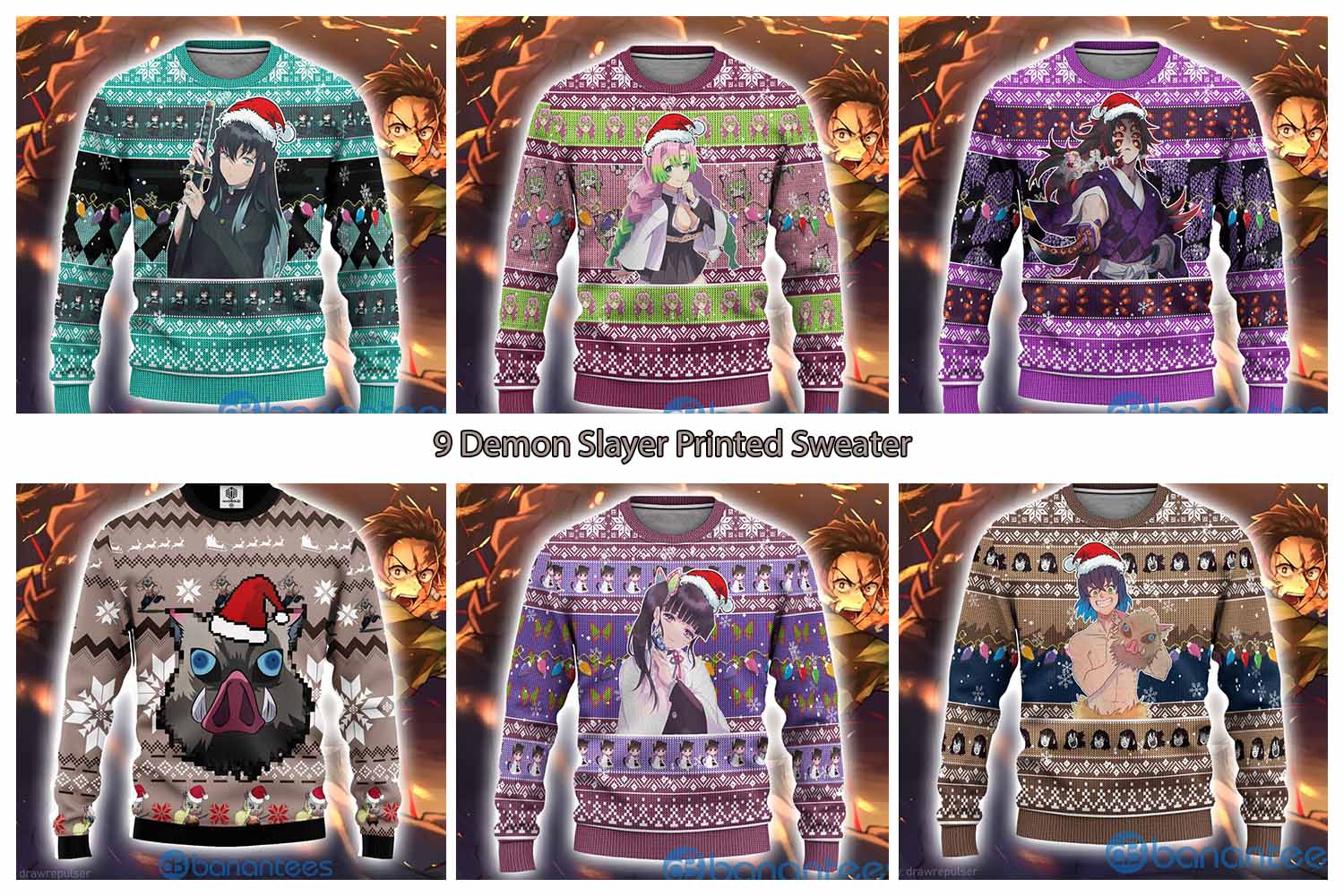9 Demon Slayer Printed Sweater