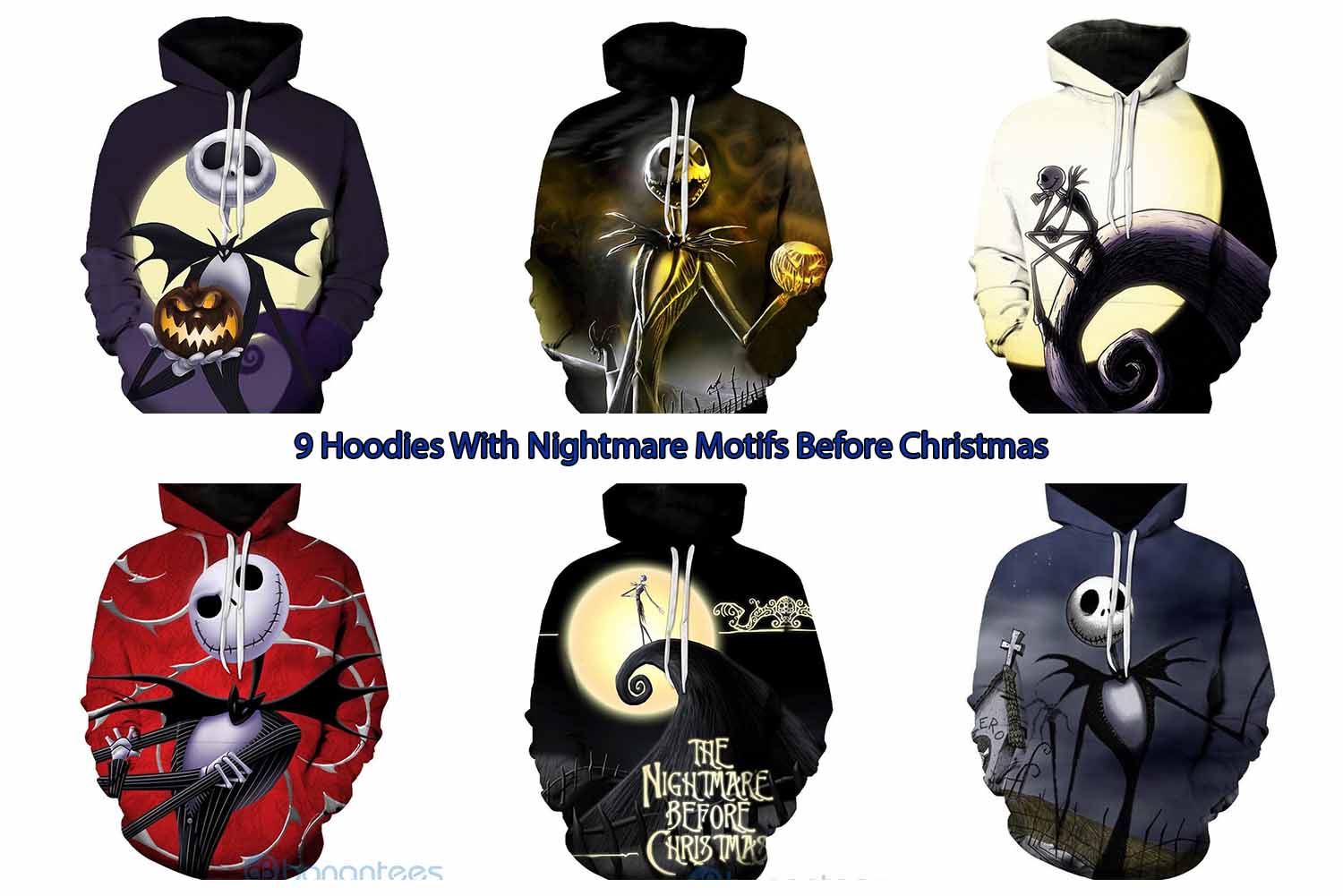 9 Hoodies With Nightmare Motifs Before Christmas