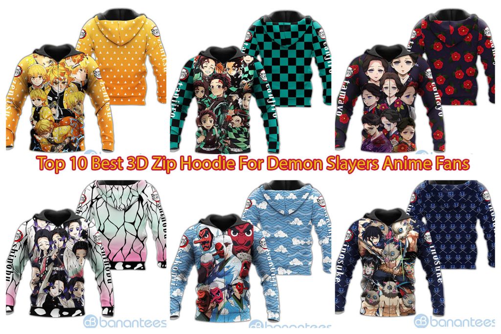 Top 10 Best 3D Zip Hoodie For Demon Slayers Anime Fans