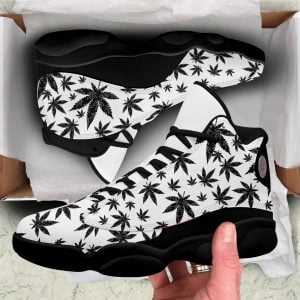 Black Weed Leaf Air Jordan 13 Sneaker Product Photo