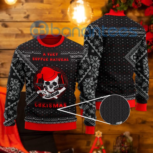 A Very Supernatural Christmas All Over Printed Ugly Christmas Sweater Product Photo