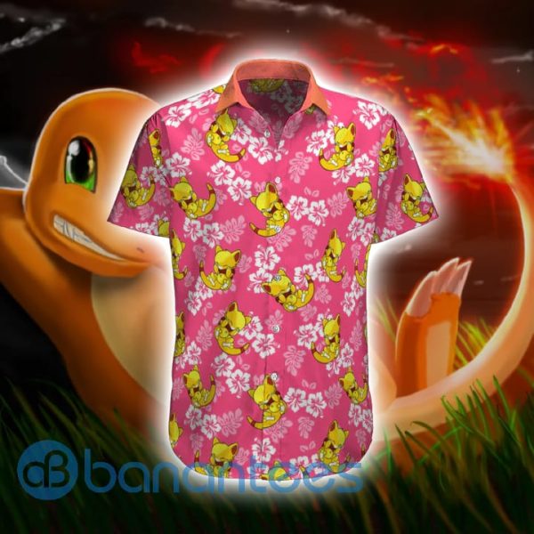 Abra Pokemon Tropical Leaf Pink Summer Hawaiian Shirt Product Photo