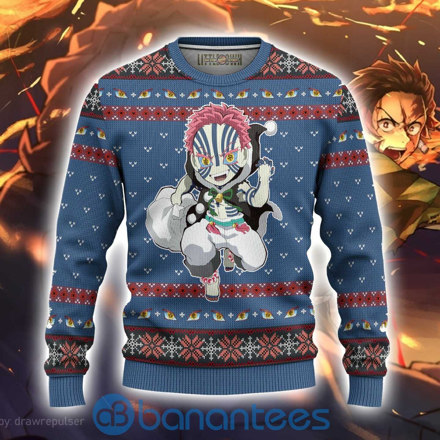 Akaza Demon Slayer Anime Ugly Christmas Sweater All Over Printed Shirt