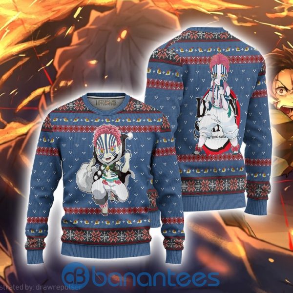 Akaza Demon Slayer Anime Ugly Christmas Sweater All Over Printed Shirt Product Photo