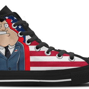American Dad Gift For Father's Day High Top Canvas Shoes - Men's Shoes High Top - Black