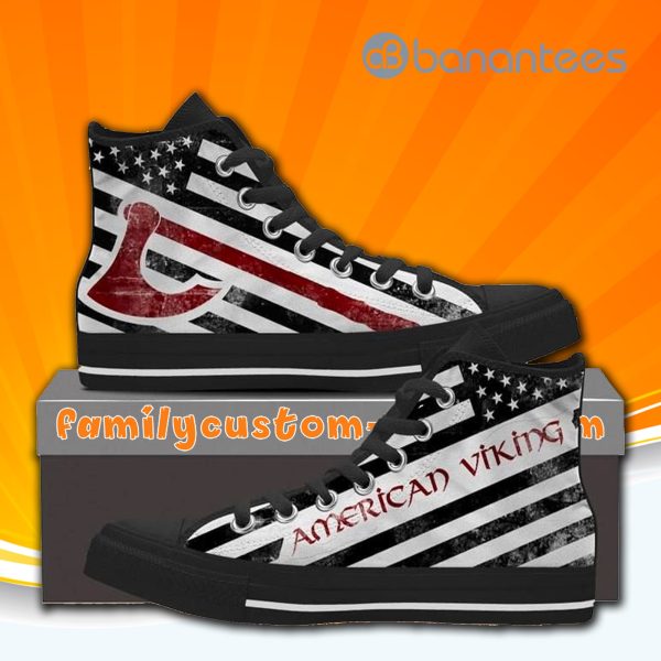American Viking Axe Flag High Top Canvas Shoes Sneakers For Men And Women Product Photo