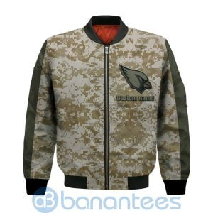 Arizona Cardinals American Football Team Logo Camouflage Custom Name Bomber Jacket Product Photo