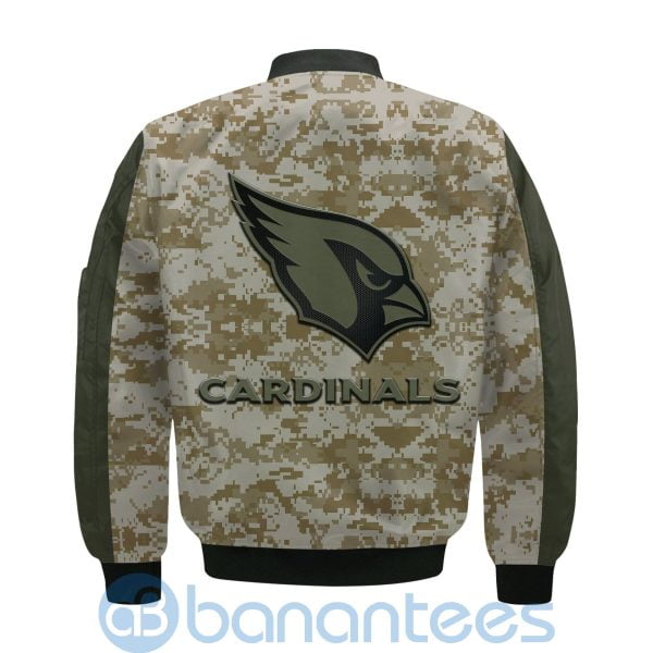 Arizona Cardinals American Football Team Logo Camouflage Custom Name Bomber Jacket Product Photo