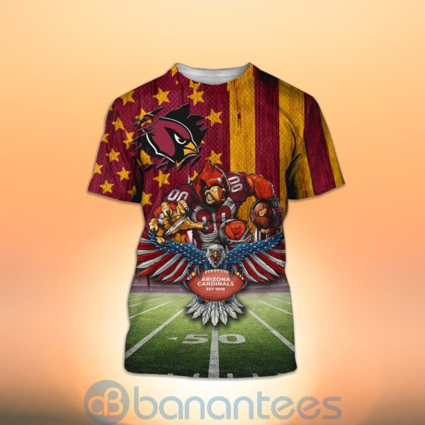 Arizona Cardinals Mascot Eagle Custom Name 3D All Over Printed Shirt Product Photo
