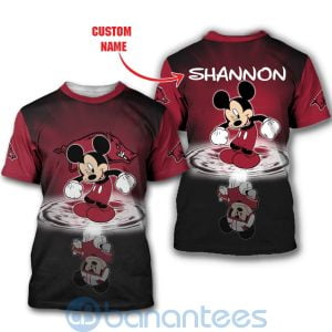 Arkansas Razorbacks Disney Mickey Mouse In Water Custom Name 3D All Over Printed Shirt Product Photo