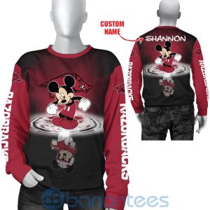 Arkansas Razorbacks Disney Mickey Mouse In Water Custom Name 3D All Over Printed Shirt Product Photo