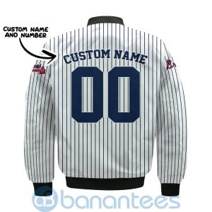 Atlanta Braves Stripes Custom Name Number Bomber Jacket Product Photo