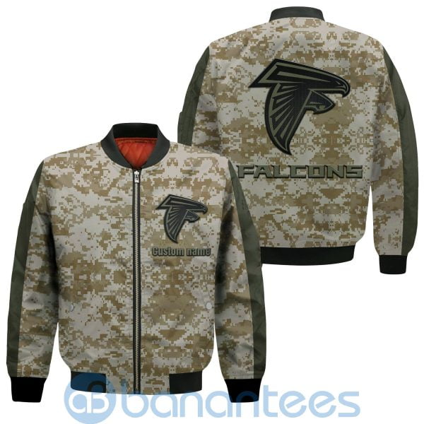 Atlanta Falcons American Football Team Logo Camouflage Custom Name Bomber Jacket Product Photo