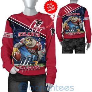 Atlanta Falcons Mascot Catching Ball Custom Name 3D All Over Printed Shirt Product Photo