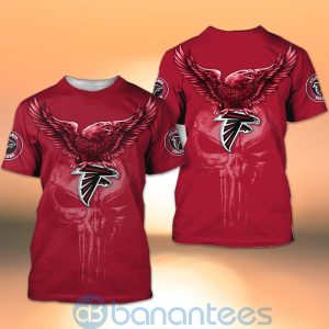 Atlanta Falcons NFL Logo Eagle Skull 3D All Over Printed Shirt Product Photo