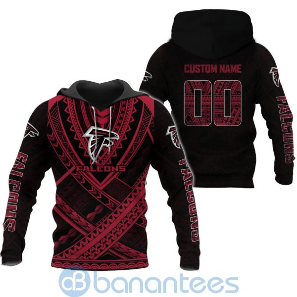 Atlanta Falcons NFL Team Logo Polynesian Pattern Custom Name Number 3D All Over Printed Shirt Product Photo